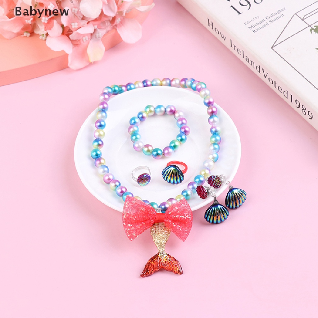 1 Set Vòng cổ Chuỗi Hạt Hình Đuôi Nàng Tiên Cá Cho Bé Gái