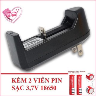 Combo Bộ Sạc Pin Đa Năng 3,7V Cho Pin 18650 Kèm 2 Pin 3,7V 18650