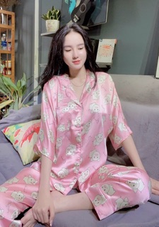 Đồ bộ Satin Cánh dơi Quần Dài ( có ảnh thật)
