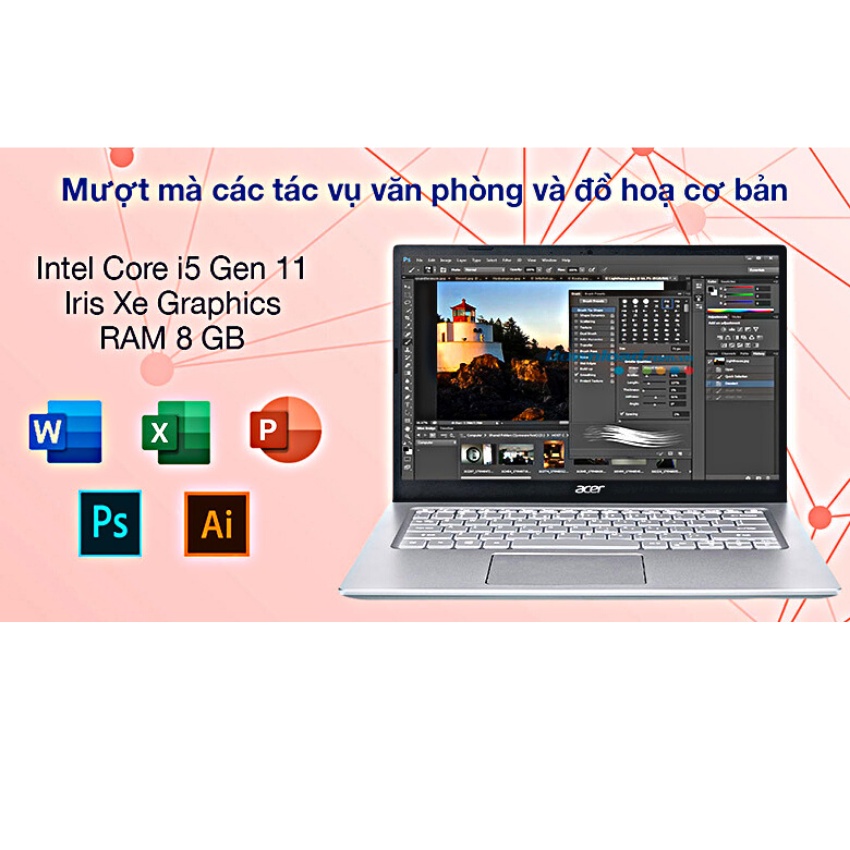 Máy tính xách tay laptop Acer Aspire 5 A514-54-59QK (i5-1135G7, 8GB, 512GB, 14' FHD)