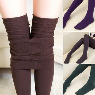Quần tất legging thân tre dày màu trơn giữ ấm mùa thu đông mới dành cho nữ Suitable for 75-135 kg