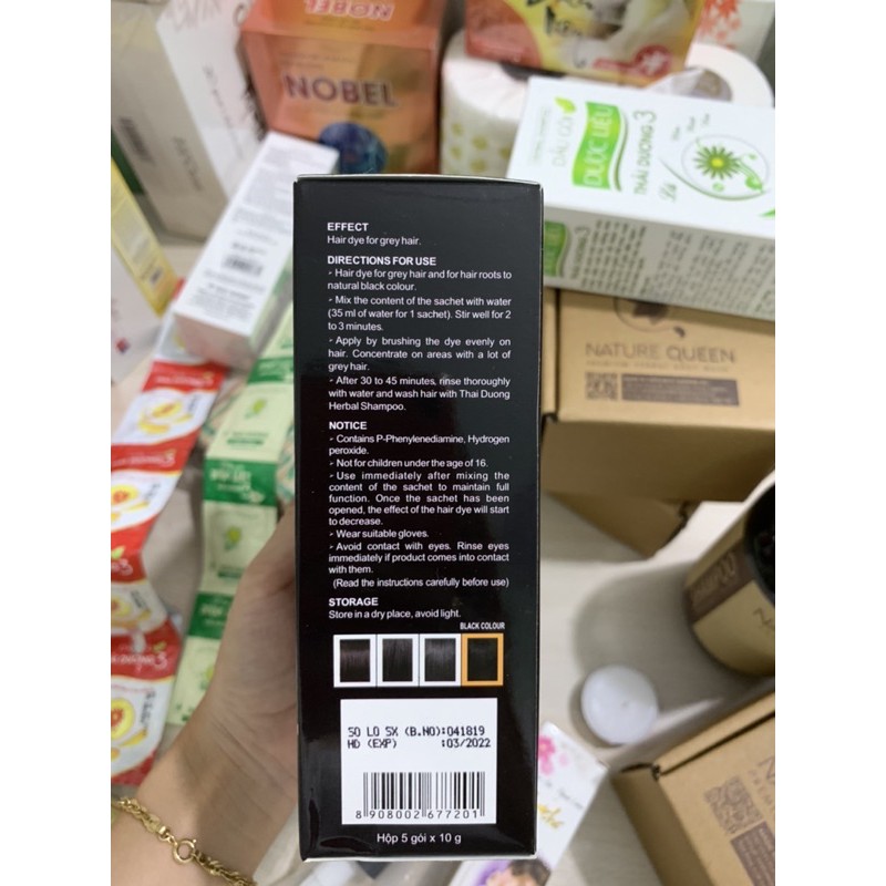 Nhuộm tóc thái dương màu đen tự nhiên hàng chính hãng công ty sao thái dương