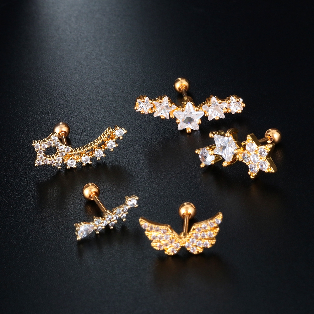 Khuyên xỏ vành tai thiết kế tinh tế thời trang cho nữ