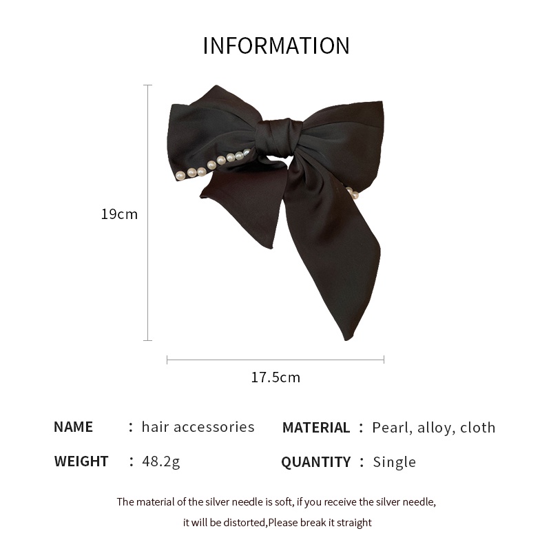 Kẹp Tóc Hình Nơ Đính Ngọc Trai Phong Cách Hepburn Sang Trọng Thời Trang
