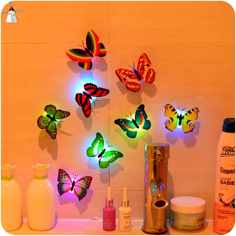 Đèn LED Nhiều Màu Hình Bướm / Bướm Trang Trí Tường / Cửa Tủ Xinh Xắn