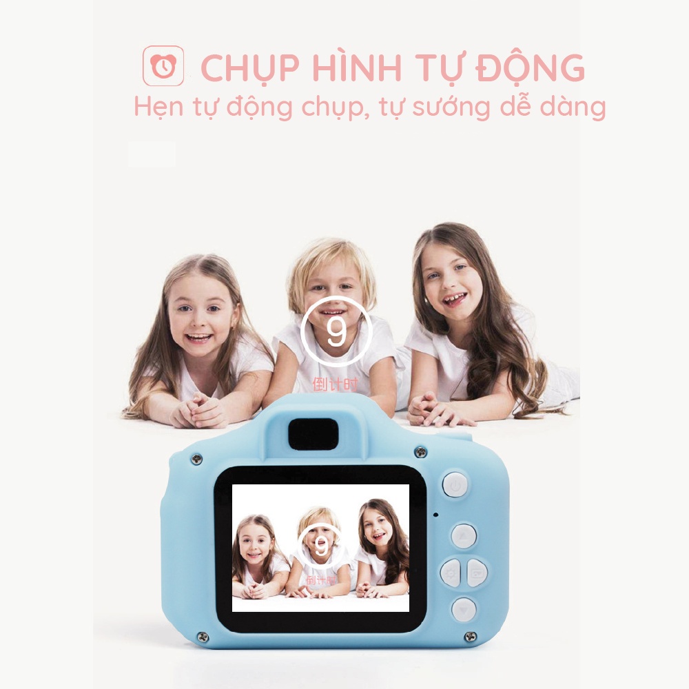 Máy ảnh Mini cho Bé, Đồ chơi phát triển trí tưởng tượng cho trẻ em, Hỗ trợ chụp ảnh, quay video, trò chơi dễ sử dụng