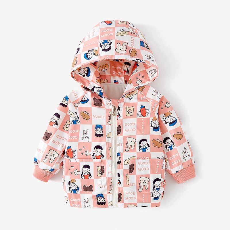 Áo khoác nhung in họa tiết hoạt hình thời trang thu đông Hàn Quốc cho bé
