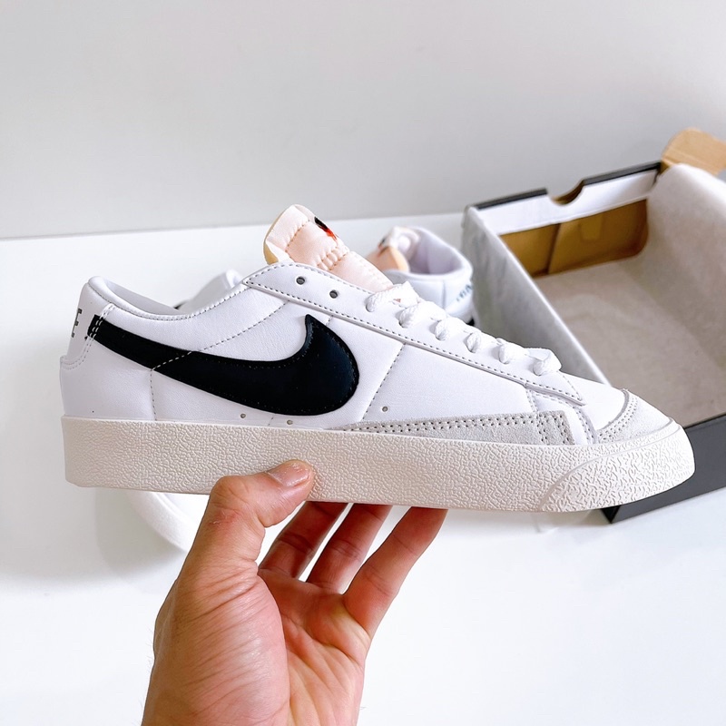 Giày sneaker bassic | Cổ cao thấp Blazer phối màu trắng đen