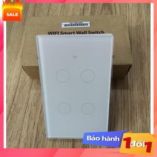 Công tắc Wifi  cảm ứng 4 nút thông minh, điều khiển từ xa bằng điện thoại, tiện ích,dễ sử dụng .