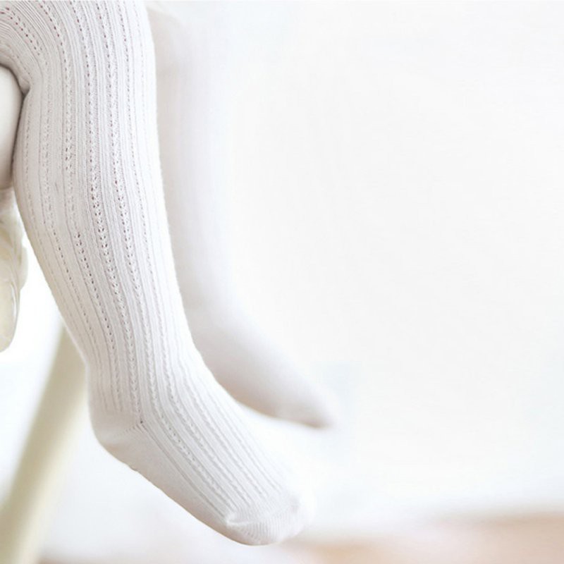 Quần legging cotton ấm áp màu trắng chống trượt cho bé