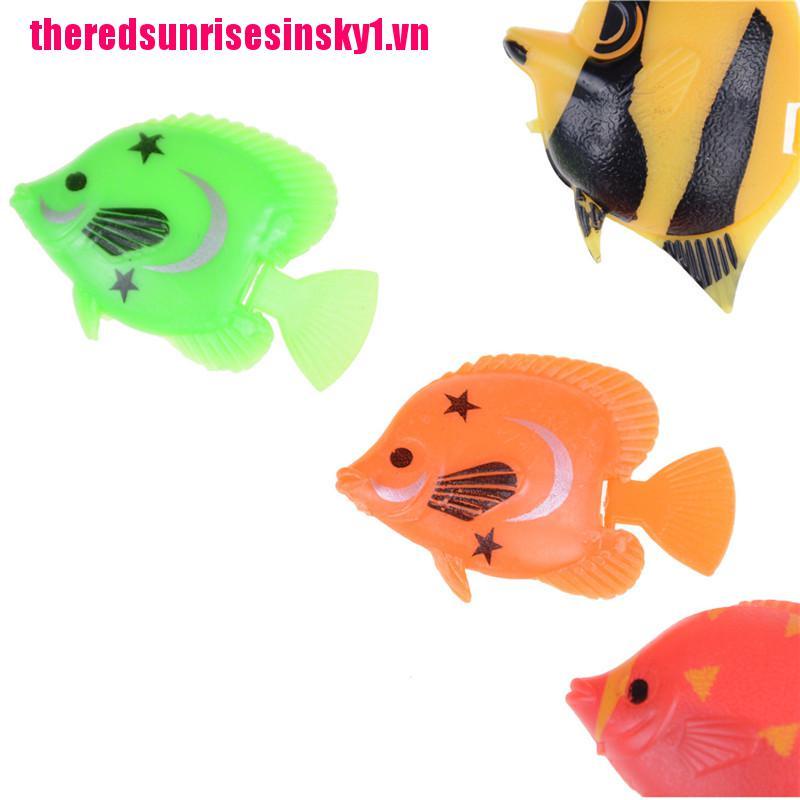 Set 10 mô hình cá giả bằng nhựa nhiều màu sắc dễ thương dùng trang trí bể cá