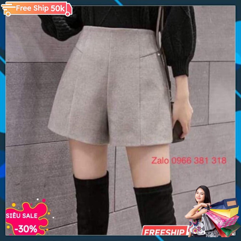 Quần short nữ cạp cao, short đùi nữ chất vải dạ mềm mịn cao cấp mã leg023