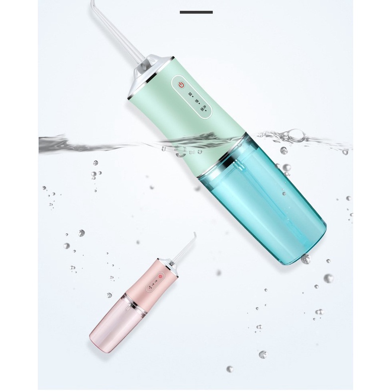 Máy Tăm Nước cầm tay Oral Irrigator - Tăm nước vệ sinh răng miệng cực sạch công nghệ Châu Âu - 3 chế độ xịt 4 vòi phun