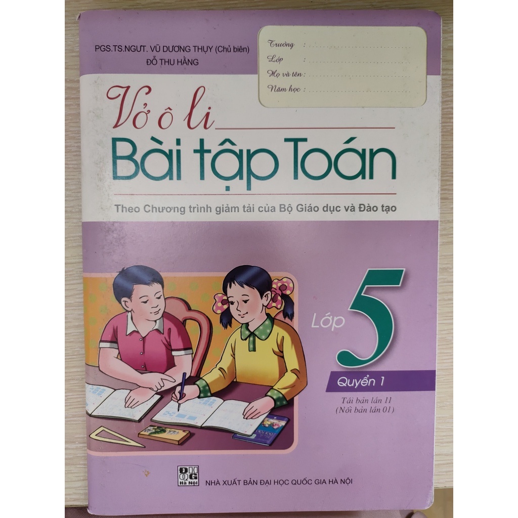 Sách - Bộ vở ô li bài tập Toán lớp 5 - 2 quyển