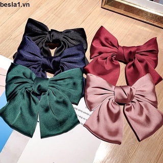 🌈besla1🌈Kẹp tóc, Cột tóc nơ lớn vải satin lụa phong cách Hàn quốc dễ thương