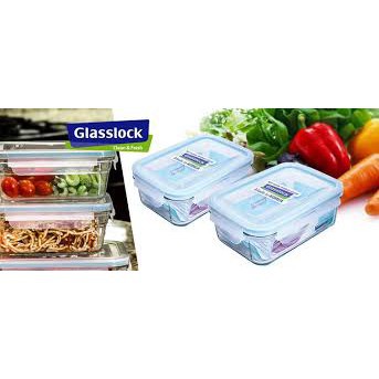 Bộ 02 hộp thủy tinh 1000ml GLASSLOCK