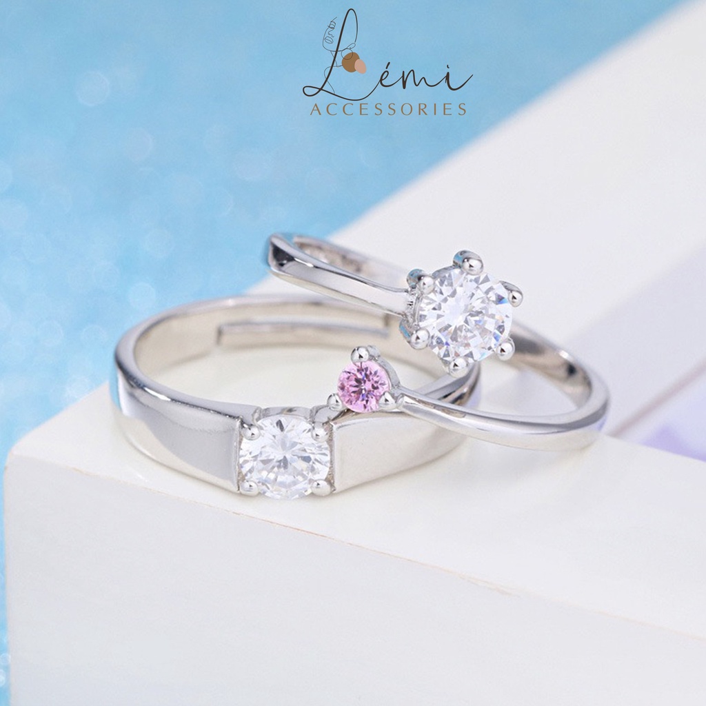 Nhẫn đôi mạ bạc s925 bền màu tự chỉnh kích thước nhiều mẫu mã thời trang Nhật Bản và Hàn Quốc Lemi accessories