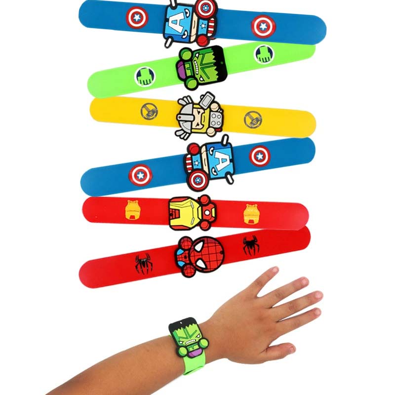 1 Vòng Đeo Tay Silicon Hình Siêu Anh Hùng Marvel Vui Nhộn Trang Trí Cho Bé
