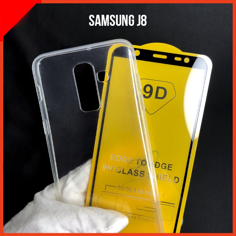 COMBO Ốp lưng dẻo Samsung A7-2018, A51- 2020, J4 plus, A70, A30, J8-2018, A8 plus dẻo trong suốt tặng kèm kính cường lực