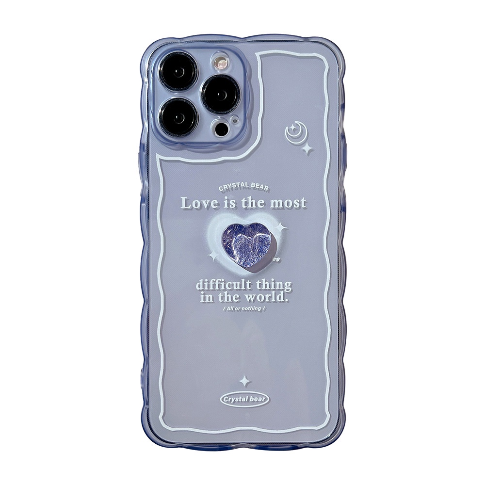 Ốp điện thoại TPU trong mềm hình trái tim 3D thích hợp cho iPhone 7 8 PLUS X XR XS 11 12 13 14 Mini PRO MAX SE 2020