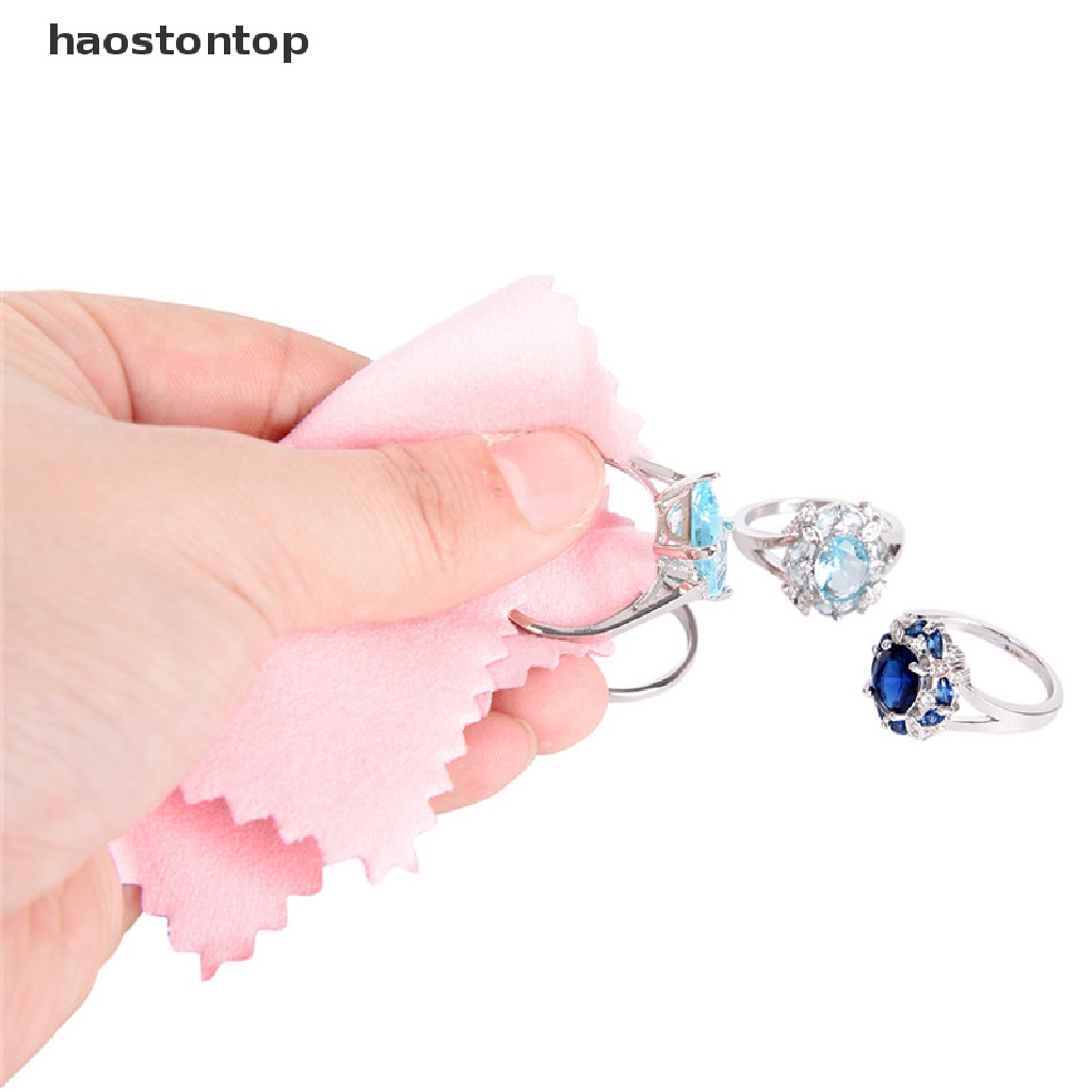 Set 50 khăn lau bằng vải làm sạch/ đánh bóng/ chống xỉn màu trang sức