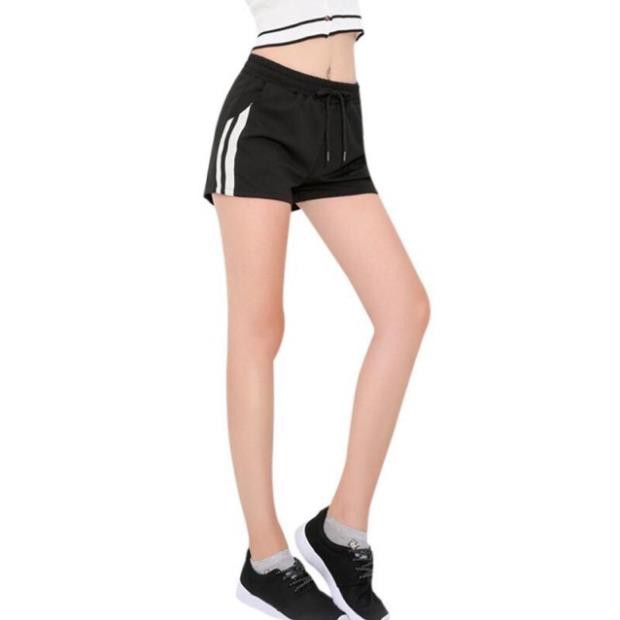 Quần short thể thao big size màu đen 2 sọc trắng thun loại 1 size lớn 55-75kg New