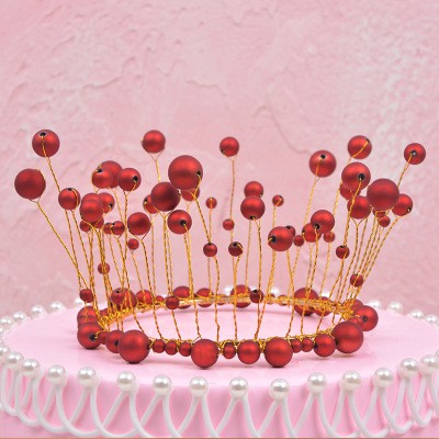 vương miệng ngọc trai trang trí bánh sinh nhật