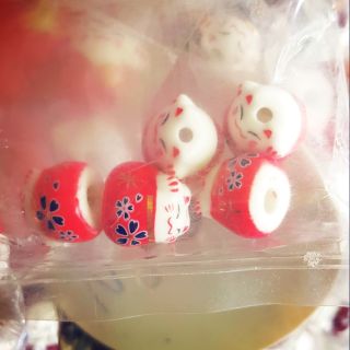 Mèo gốm làm vòng handmade