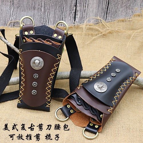 Túi Đeo Hông Đựng Kéo Cắt Tóc Phong Cách retro Hợp Thời Trang