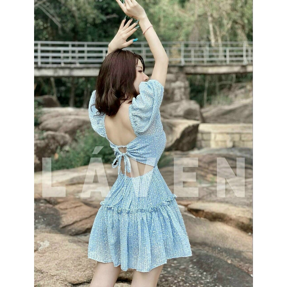 Đầm Cổ Vuông Tay Phồng (Có Mút Ngực)