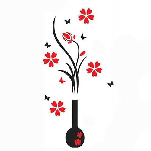 Decal Dán Tường Hình Lọ Hoa 3D
