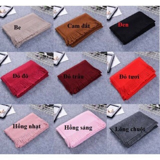 Khăn Choàng Cổ Cashmere Chất Len Mỏng Dệt Mịn