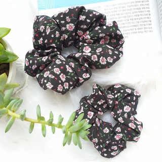 CỘT TÓC SCRUNCHIES LỤA HOA CHERRY NHÍ TO DÚN NHIỀU CJ5