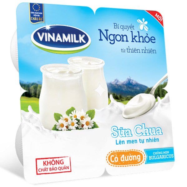 Lô 4 hộp sữa chua ăn Vinamlik có đường 100g