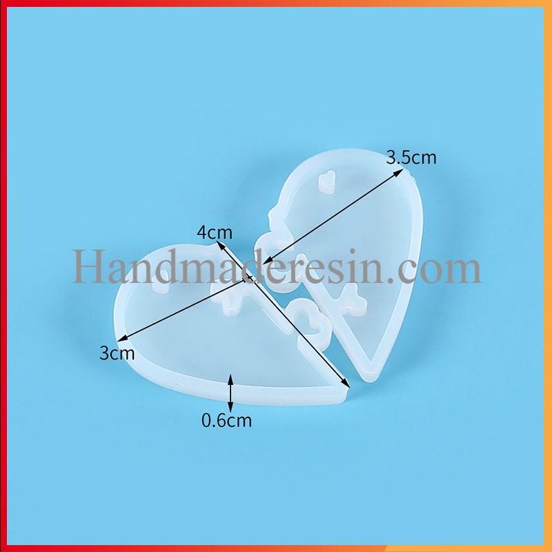 Cặp Khuôn Silicon 2 Mảnh Ghép Trái Tim
