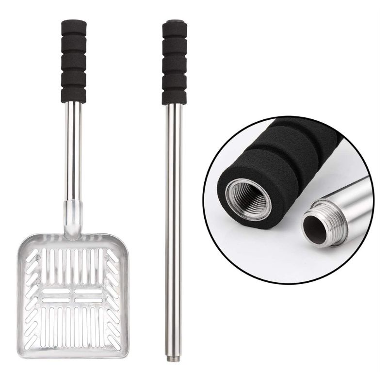 Xẻng Xúc Xích Kim Loại Tay Cầm Dài Chống Trượt Có Thể Tháo Rời Cho Chó Mèo Sco