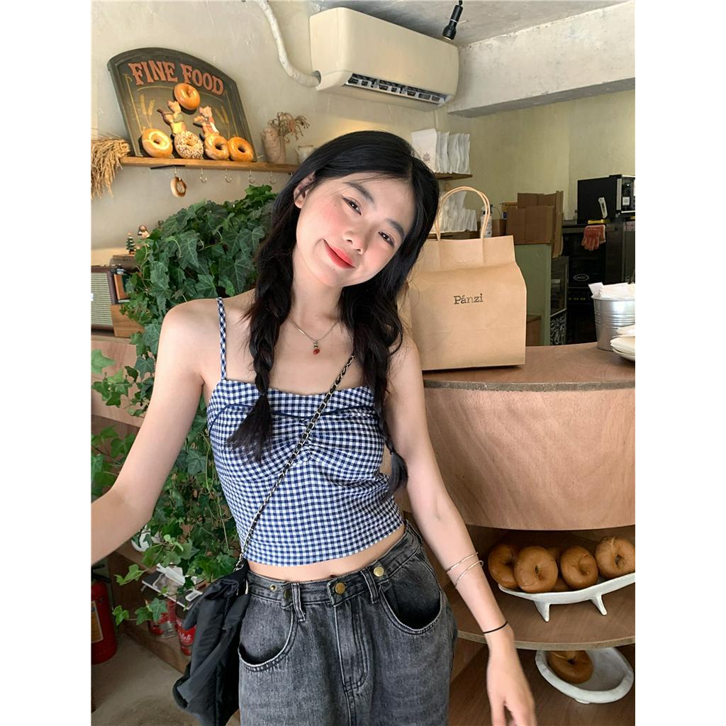 Áo Dây Sọc Ca Rô Dáng Ôm Thời Trang Dạo Phố Thanh Lịch 63709