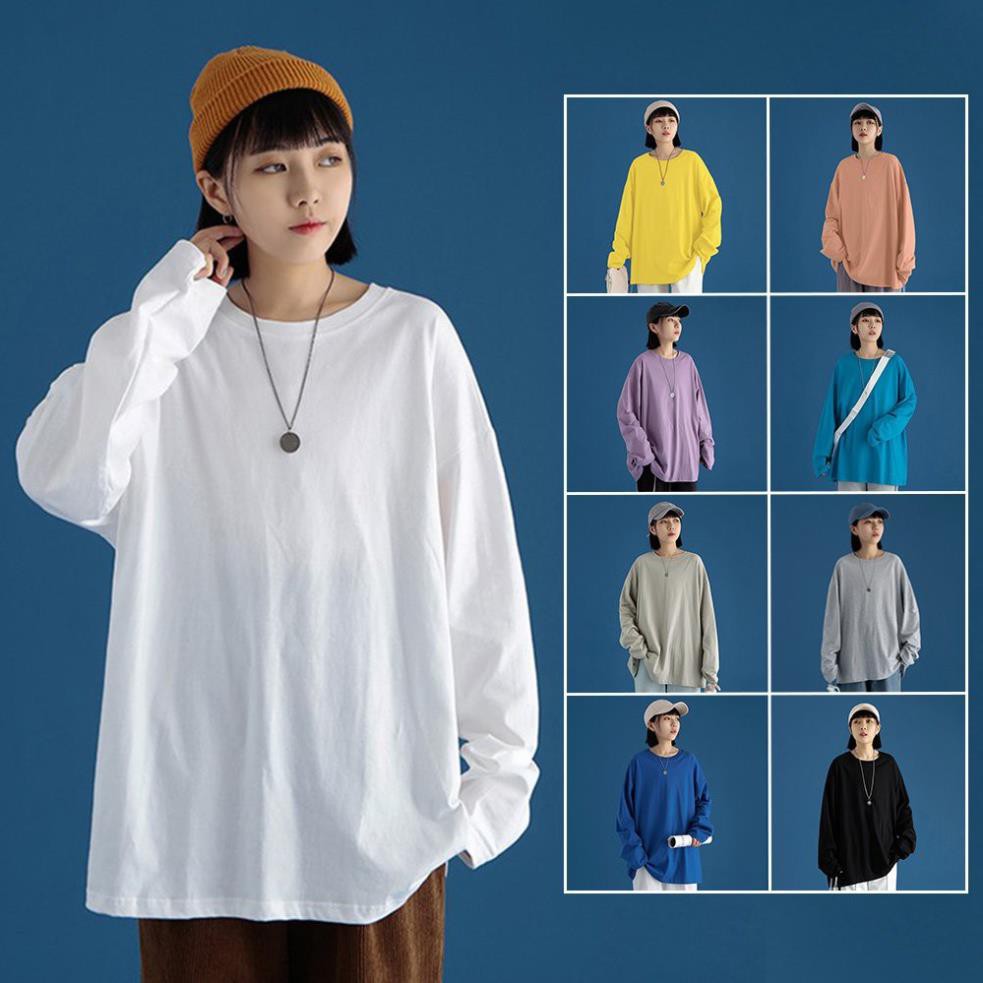 Áo thun dài tay nam nữ Unisex N7 9 màu Basic Long Tee phông trơn lỡ oversize phom rộng sweater cá tính phong cách ཾ 👑