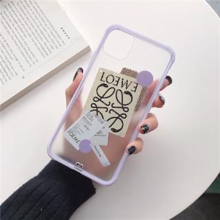 Ốp Điện Thoại Trong Suốt Khung Màu Tím Cho iPhone 11 Pro Max SE i7 8 Plus iX XR XS Max