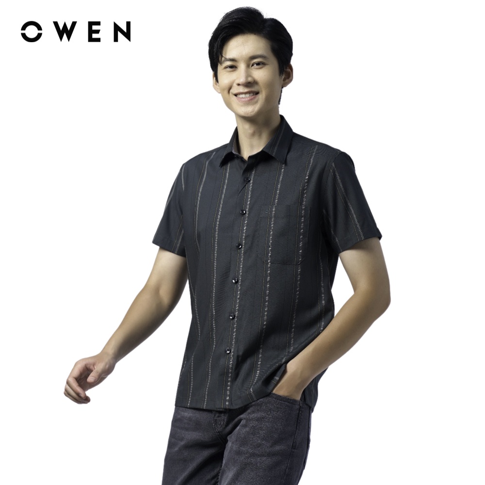 Áo sơ mi Nam ngắn tay Owen Bamboo Body fit Xanh rêu - BA220953NT