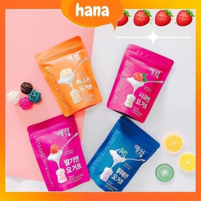Sữa chua sấy lạnh khô vị hoa quả cho bé Heaswim Hàn Quốc gói 16g bổ sung lợi khuẩn