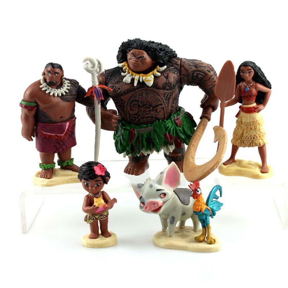 Set 6 Mô Hình Mô Phỏng Nhân Vật Phim Hoạt Hình Moana