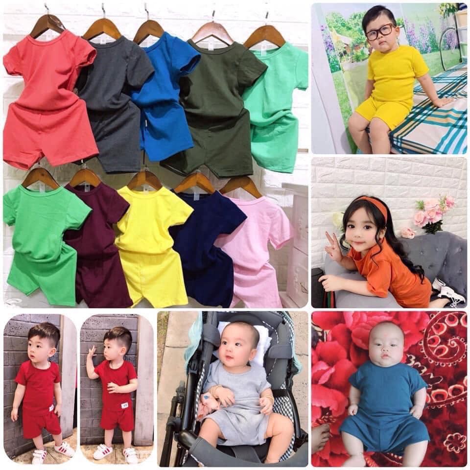 Bộ cọc tay cho bé,Bộ trơn cộc tay cho bé trai và gái