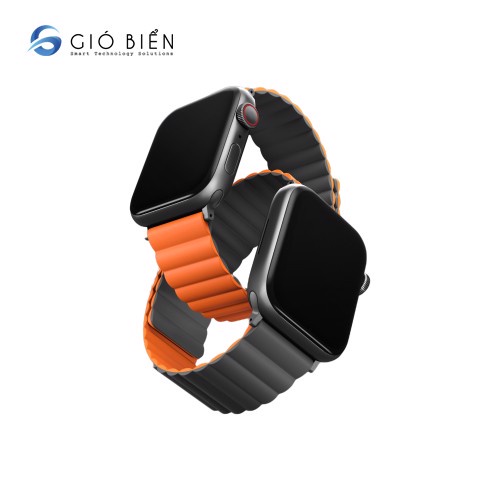 Dây đeo đồng hồ Apple Watch UNIQ Revix Reversible Magnetic Silicone Strap - 2 màu 3 cách đeo