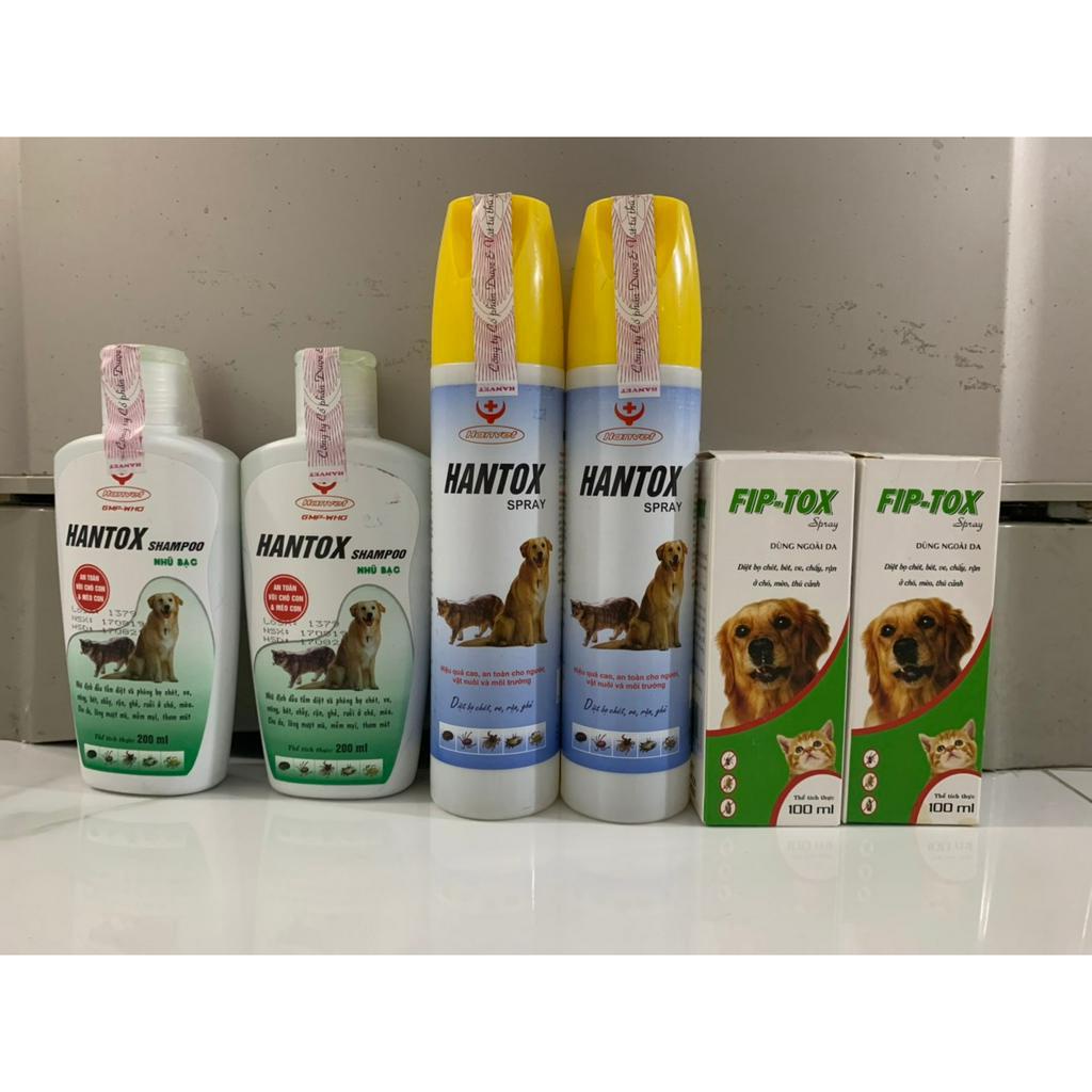 Chai xịt Hantox Spray diệt bọ chét ve chấy rận ghẻ chó mèo