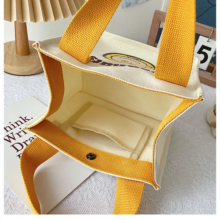 Túi Đựng Cơm Trưa Mini Bằng Vải Bạt In Hình Snoopy Sức Chứa Lớn Đa Năng Thời Trang Cho Nữ
