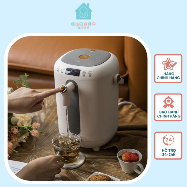 Bình thuỷ điện đun sôi nước nóng bằng thép không gỉ giữ nhiệt,khử clo Bear ZDH-H30B1 dung tích 3L chính hãng