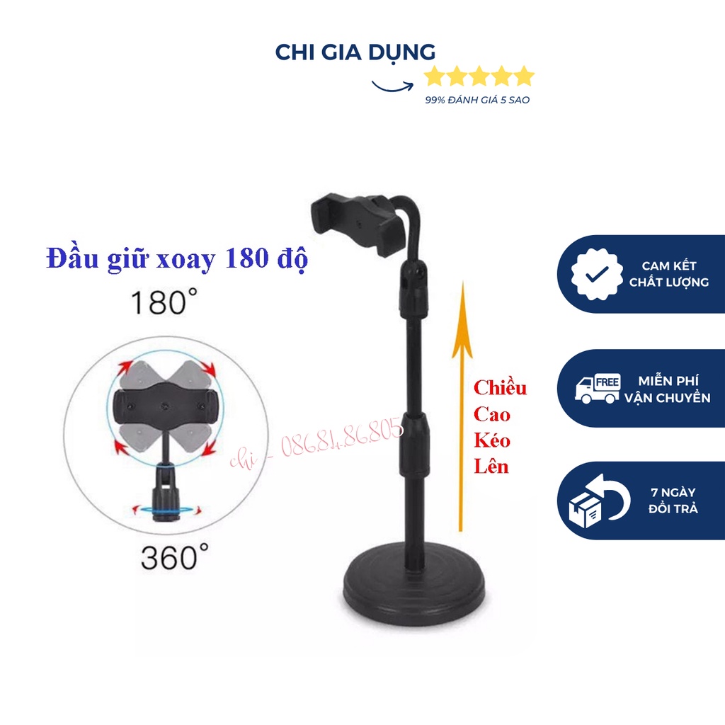 Giá kẹp đỡ điện thoại L8 quay LIVESTREAM TikTok xoay 360 độ tiện lợi