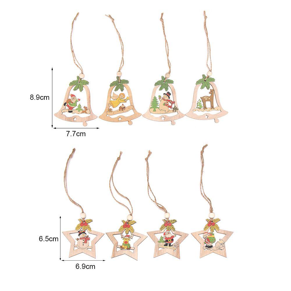 Set 4 / 5 Phụ Kiện Treo Trang Trí Giáng Sinh Năm Mới Bằng Gỗ