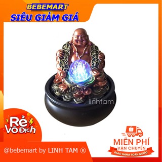 Thác nước phong thủy phật di lặc tài lộc  (tặng bơm mini + cầu thuỷ tinh)